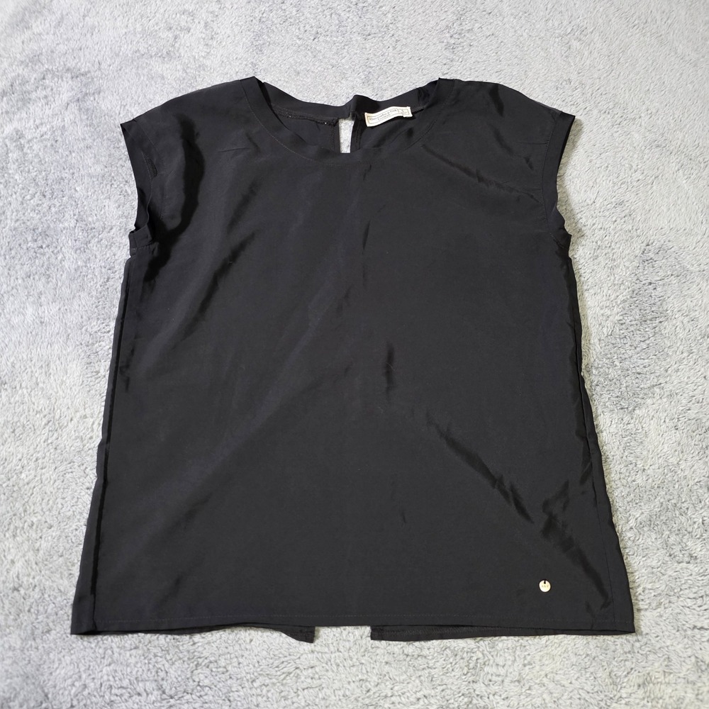 Abercrombie & Fitch Womens S Sleeveless Blouse Black Keyhole Split Back Top